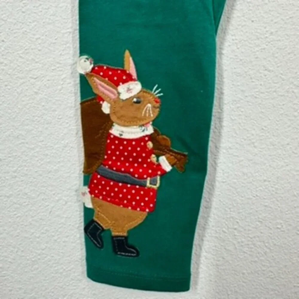 Mini Boden Adorable Holiday Christmas Mouse Animals Santa Presents Leggings - Picture 5 of 8